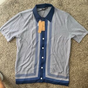 Blue Knit Polo - Sz M